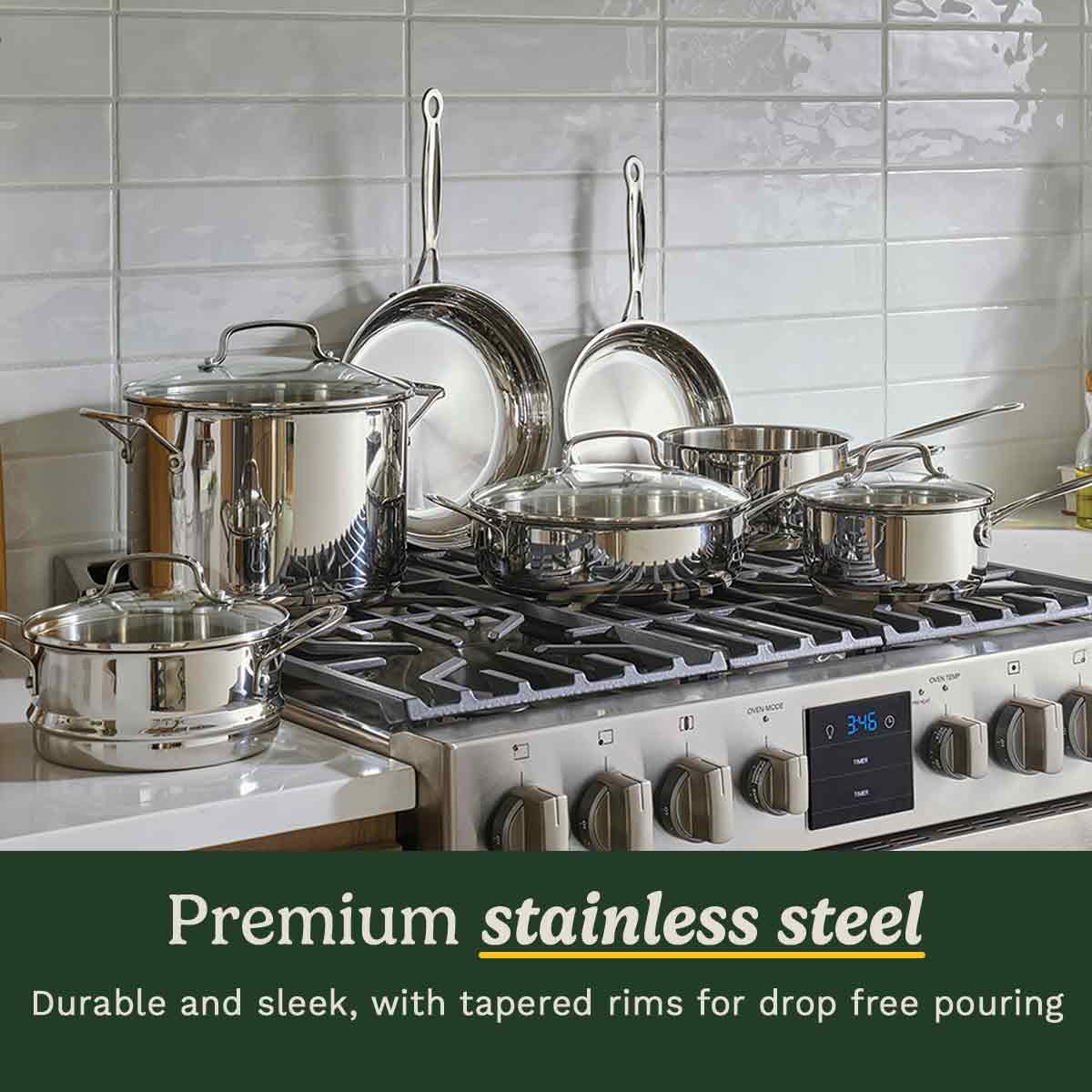 Cuisinart Stainless Steel / 1.4L, 2.4L, 2.8L, 7.6L, 20cm, 25cm / 11 Piece Cookware Sets