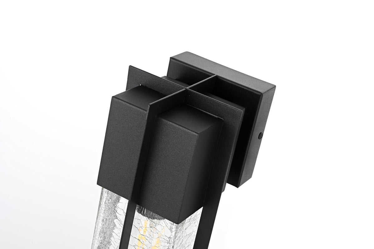 Janney One Light Outdoor Wall Sconce Black by Lighting Design – Iron, Black, Model OD340W12BK