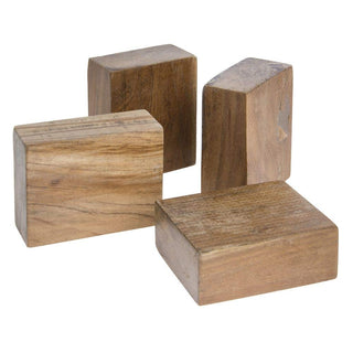 Reclaimed Wood Riser Support-2" L x 4" W x 5" H by HUBERT – Wood, Brown, Pack of 4
