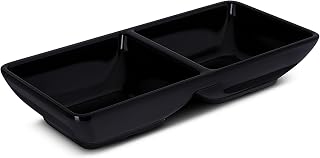 Carlisle FoodService Products 086203 Melamine Double Square Ramekin, 4 oz. Capacity, 5-3/4" x 2-3/4 x 1", Black