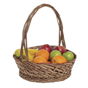 Two-Tone Coco Rib Gift Basket with 13"H Handle -12 1/2"Dia x 4"H by HILLS IMPORTS INC – Red