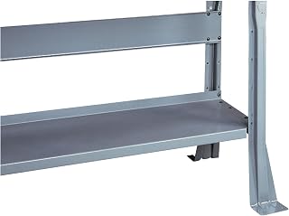 Tennsco Lower Shelf, 60 W x 14 D x 1 in. H, Gray S-60