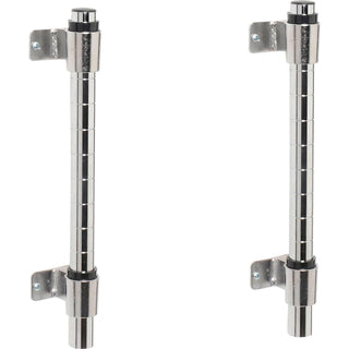 Nexel 34" H Wall Mount Post & Bracket Kit – 2"L x 34"W x 34"H, Alloy Steel, Chrome, Model 188393