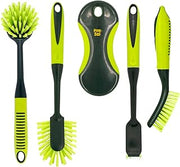 Pine-Sol Scrub Brush Set - Long Handle Cleaning Brushes with Heavy Duty Bristles and Comfort Grip - Scrubbers for Kitchen, Household, and Dishwashing, 5 Pieces