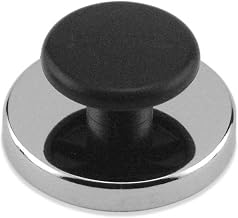 Master Magnetics Ceramic Round Base Magnets HMKR-70 with Knob 65 Lbs. Nickel | Chrome Plating, Lot of 10
