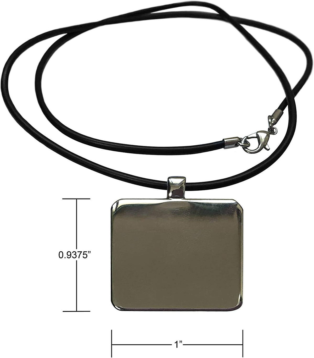 Emu Walking with Pride Necklace With Rectangle Pendant by 3dRose – Medium, Metal, White, Model ncl_54535_1
