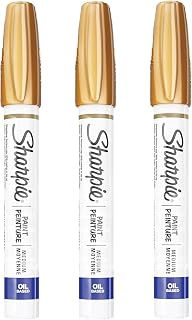 Sharpie Oil-Based Paint Marker, Medium Point, 3-Count (Metallic Gold)