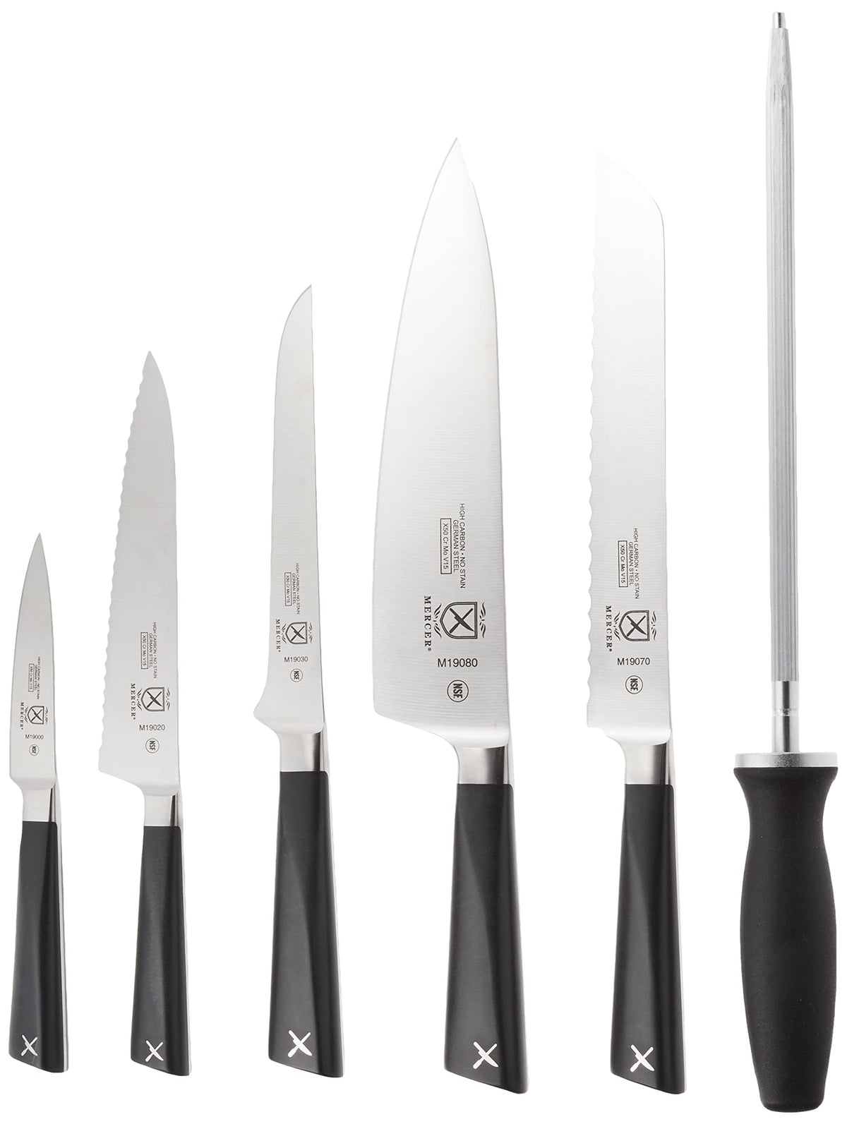 Mercer Culinary 10" / Knife Set in Roll / Black Knife Block Sets