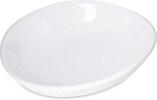 Carlisle FoodService Products Stadia Reusable Plastic Plate Pasta Plate for Home and Restaurant, Melamine, 8.5 Inches, White