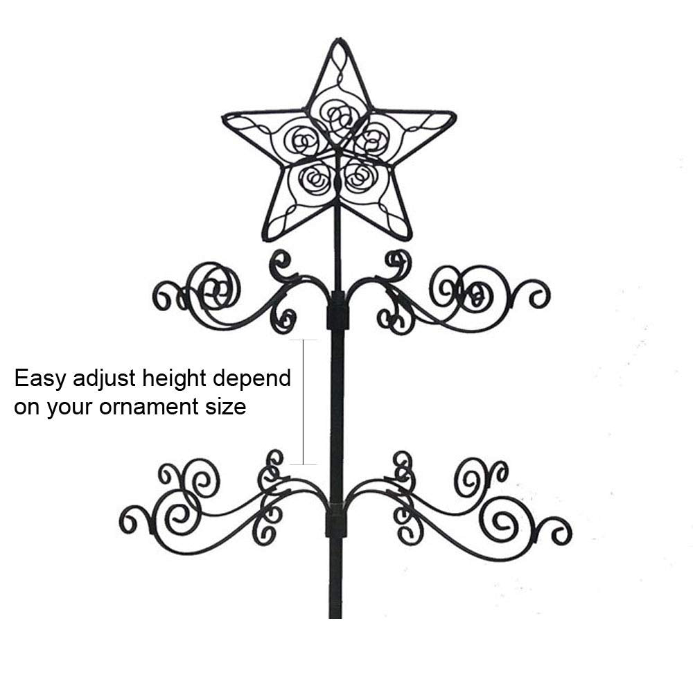 HOHIYA Rotating Ornament Tree, 24 Inch, 36 Hooks, Black