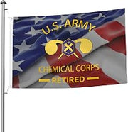 US Chemical Corps Retired Premium 5x8ft Double-Sided Flags with 2 Brass Grommets - All Weathe
