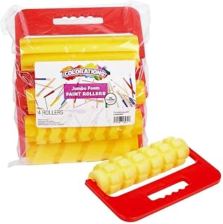 Colorations Jumbo Foam Paint Rollers - 24 Rollers, 4 Designs