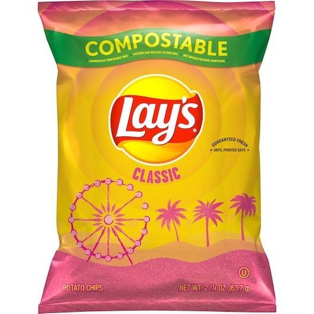 Lays Classic Potato Chips by Lay's – 2.25 Ounce (Pack of 24), Pack of 24