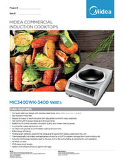 Induction Wok by Midea – 12.2 x 19.7 inches, Stainless Steel, Model MIC3400WK