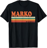 Marko Personalized First Name Vintage Stripes T-Shirt