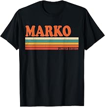 Marko Personalized First Name Vintage Stripes T-Shirt