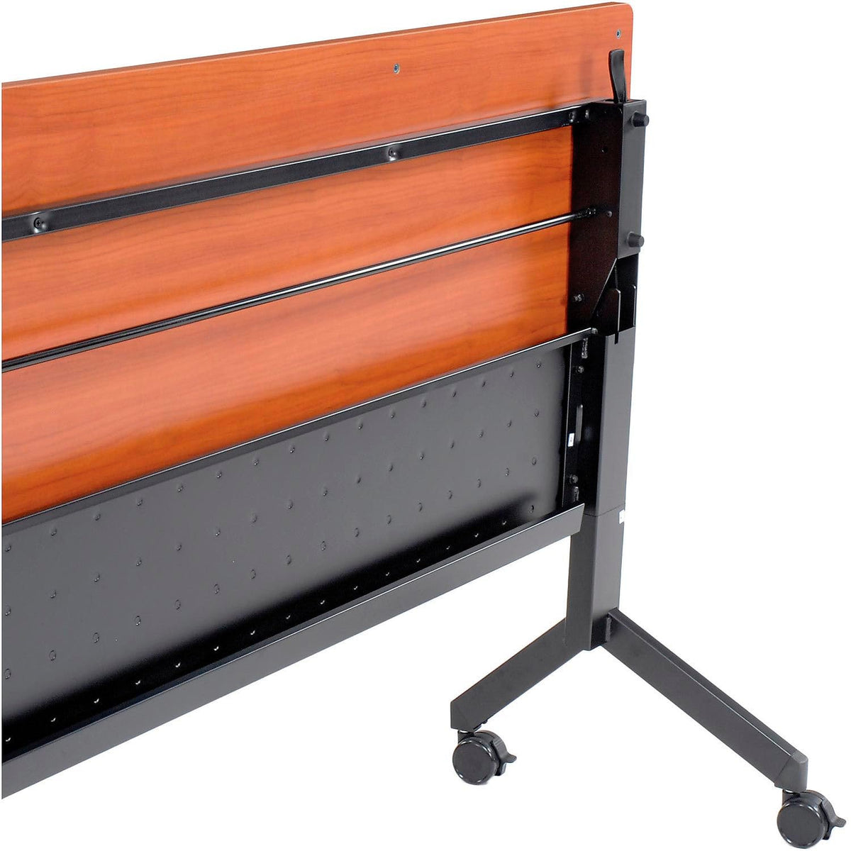 Flip-Top Training Table by Global Industrial – 48" x 24" x 29.5", Laminate, Cherry, Model 695123