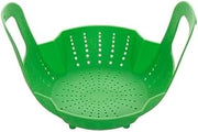 Farberware Silicone Steamer Basket with Interlocking Handles – Heat-Resistant 450F Food Safe Silicone Steamer Insert – High Walls Keep Food Above Water – Rolls Up for Compact Storage – Dishwasher Safe