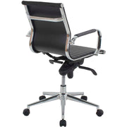 Bonded Leather Conference Chair by Global Industrial – Aluminum, Black, Model 9250M-ANT