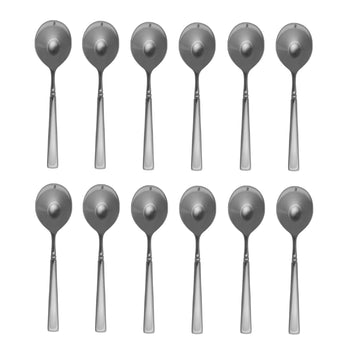 Easton 18/10 Stainless Steel Round Bowl Soup Spoon (Set of Twelve) by Oneida – 7.0000, Stainless Steel, Silver, Pack of 12, Model 897439
