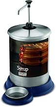 Waring Commercial 1-Gallon Syrup Dispenser, 304 Stainless Steel Construction, Ergonomic Pump Handle, for Restaurants, Cafes & Hospitality, Model WSD1G