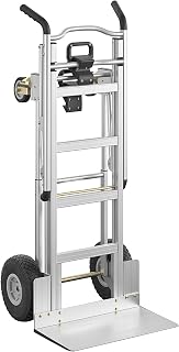 Cosco 3-in-1 Assist Series Aluminum Hand Truck/Cart with Flat Free Wheels, 800 lb/1000 lb Capacity, Silver