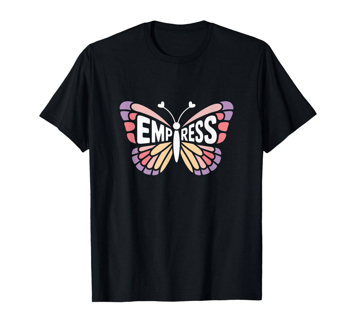 Empress Butterfly - Personalized Cute Name Word Art T-Shirt by Family Heritage Gifts – Black, Model GJ3ZRPX5824