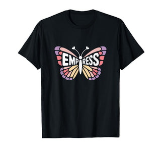 Empress Butterfly - Personalized Cute Name Word Art T-Shirt by Family Heritage Gifts – Black, Model GJ3ZRPX5824