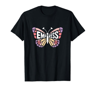 Empress Butterfly - Personalized Cute Name Word Art T-Shirt by Family Heritage Gifts – Black, Model GJ3ZRPX5824