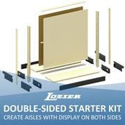 Double Sided Gondola Shelving Starter Kit 48x54x35 PLT Platinum by Lozier – 54" H, Alloy Steel, Platinum, Model KP1034.39W