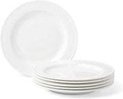 Lenox Studio 1414 Rimmed Accent Plates Set For 6 | Ceramic Plates | Bone China | Microwave Safe | Dishwasher Safe | White | Small Plates | Appetizer Plate | Dishes | Dish Set