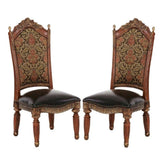 Brown Dining Side Chair Set of 2 with Rubberwood Frame by Starlight Canyon Home – Wood, Brown, Pack of 2