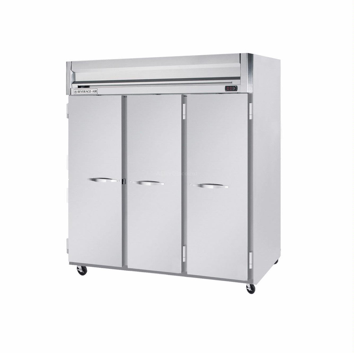 HFP3-5S Horizon Series Three Section Solid Door Reach-In Freezer 74 cu.ft. Capacity Stainless Steel Front and Sides Aluminum Interior by Beverage Air – Model HFP35S