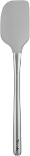 Tovolo Flex-Core Silicone Spatula Metal Handle for Scraping Bowls Mixing and Baking, Dishwasher Safe Heat Resistant Stainless Steel Silicone Spatula for Cast Iron and Nonstick Cookware, Oyster Gray