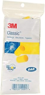 3M Ear Plugs, 5 Pairs/Poly Bag, E-A-R Classic VP312-1201, Uncorded, Disposable, Foam, NRR 29, For Drilling, Grinding, Machining, Sawing, Sanding, Welding