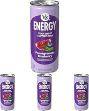 V8 Energy Pomegranate Blueberry Energy Drink, 8 fl oz Can (Pack of 4)