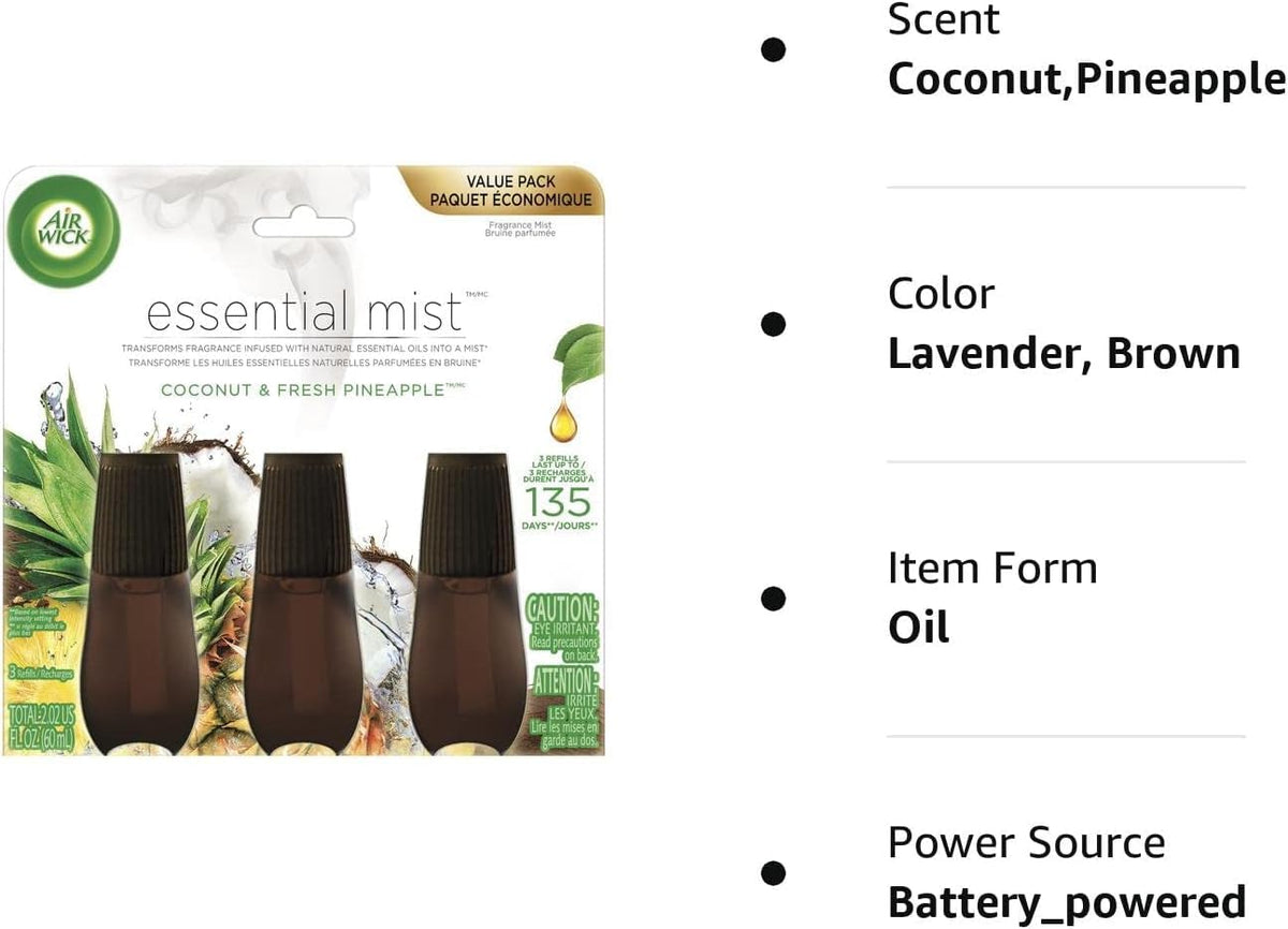 Essential Mist Refill by Air Wick – 2.02 Fl Oz (Pack of 1), Lavender