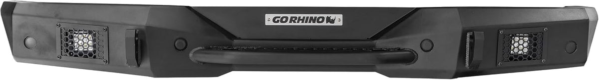 Go Rhino Rockline Rear Full Width Bumper | Mild Steel, Textured Black | 373120T | Fits 2020 - 2025 Jeep Gladiator, Crew Cab