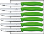 Victorinox Swiss Classic Lot de 6 Couteaux à Pain - Nouvelle poignée Vert