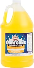 Carnival King 1 Gallon Snow Cone Syrup Pineapple - Delicious Shaved Ice Flavoring for Slushies, Machines & Parties