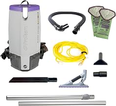 ProTeam Super Coach Pro 10 Commercial Backpack Vacuum with ProLevel HEPA Media Filtration and ProBlade Carpet Tool Kit, 10 Quart, Corded, 107536
