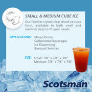 Commercial Undercounter Ice Maker with Bin by Scotsman – 80.0 pounds, Stainless Steel, Model UC2024MA-1
