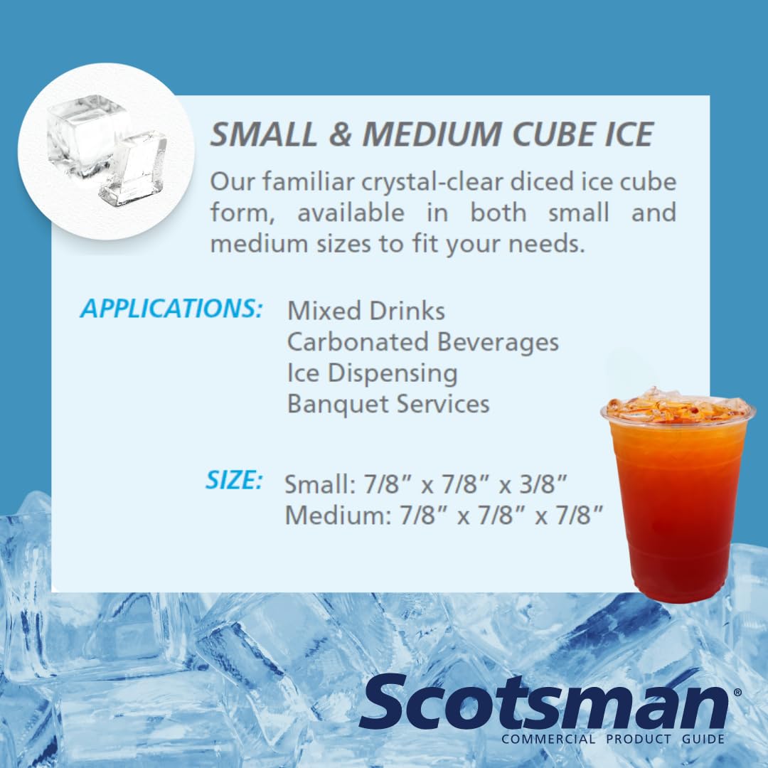 Commercial Undercounter Ice Maker with Bin by Scotsman – 80.0 pounds, Stainless Steel, Model UC2024MA-1