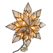 Kurt S. Adler Capiz Star Tree Topper, 10 Clear Lights, 9 Inch