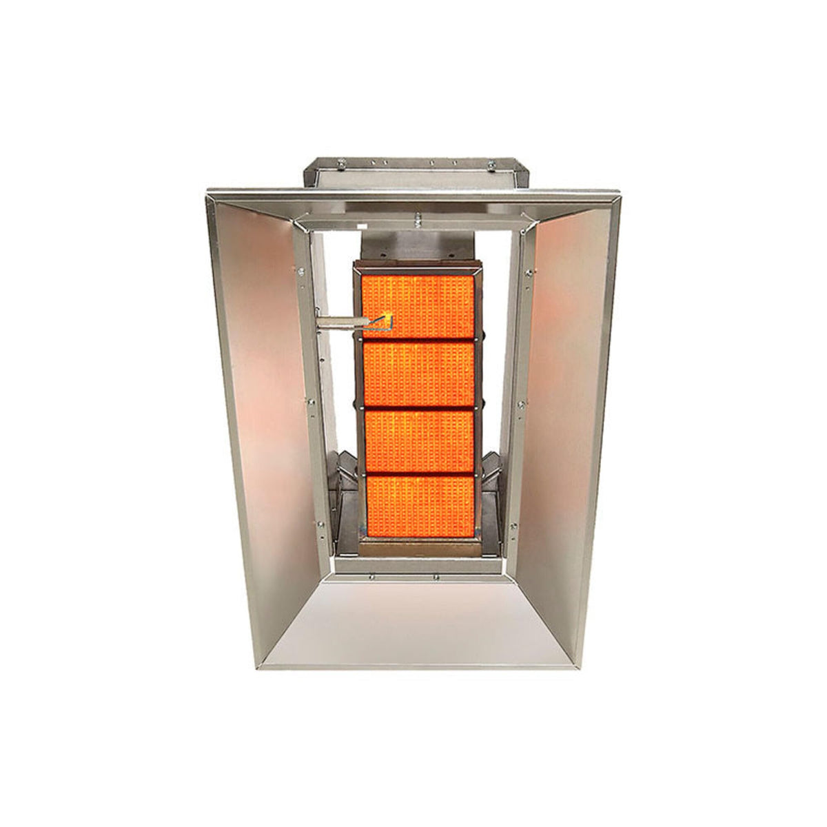 SunStar Natural Gas Heater Infrared Ceramic by GUM – 17.75"L x 26.5"W x 7.75"H, Aluminized Steel / Aluminum Reflectors, Silver, Model SG4-N