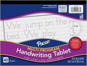Pacon Long Ruled Handwriting Paper, 8" x 10.5", 24 Tablets | Zaner-Bloser Grades Pre-K & K, 1-1/8" x 9/16" x 9/16" Ruled, 40 Sheets/Tablet, 960 Sheets Total