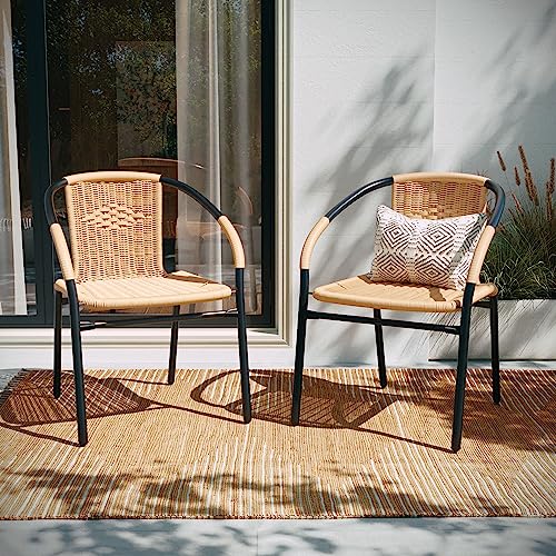 Flash Furniture Beige / Set of 4 / Modern Patio Dining Chairs