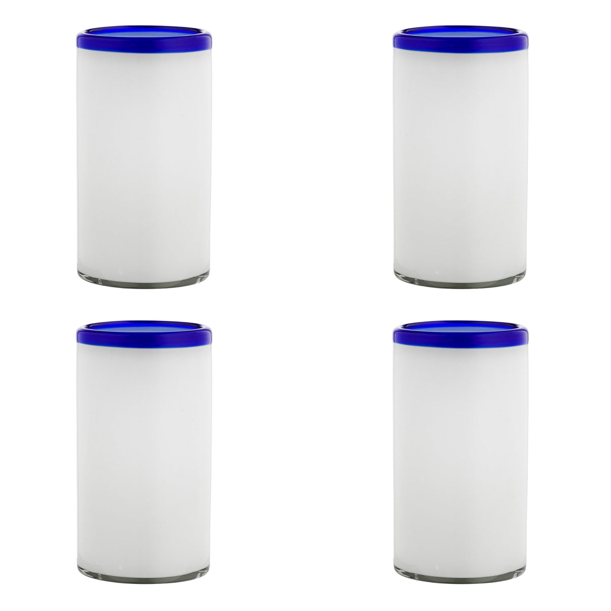 Leon Mexican Glassware by 10 Strawberry Street – Hiball, 16.0 fluid_ounces, Recycled Glass, Leon White, Pack of 4