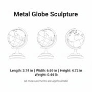 Alloy Metal Globe Model by Fitnnybay – 3.74 x 6.69 x 4.72 in, Alloy, Green, Model C2026L08Y15A194034WSSDCO
