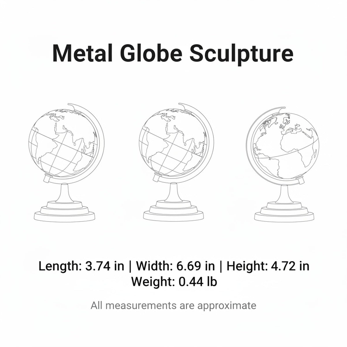 Alloy Metal Globe Model by Fitnnybay – 3.74 x 6.69 x 4.72 in, Alloy, Green, Model C2026L08Y15A194034WSSDCO